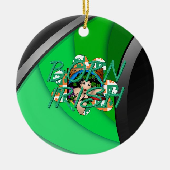 Född Irländare Julgransprydnad Keramik (Framsidan)