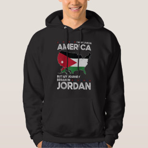 Född Jordanska Jordan American USA Citizmedborgars Hoodie