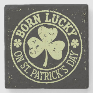 Född Lucky på St Patricks dag irländska födelsedag Stenunderlägg