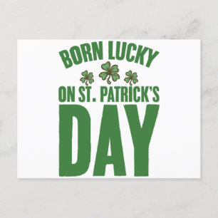 Född Lucky på St Patrick's Day irländsk födelsedag Vykort