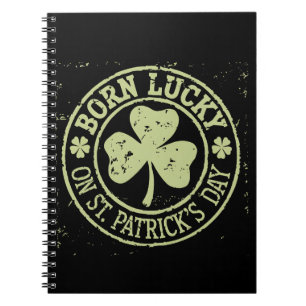 Född Lucky på St Patrick's Day irländska födelseda Anteckningsbok