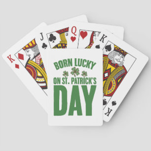Född Lucky på St Patrick's Day irländska födelseda Casinokort