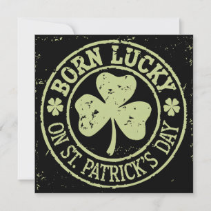 Född Lucky på St Patrick's Day irländska födelseda Inbjudningar