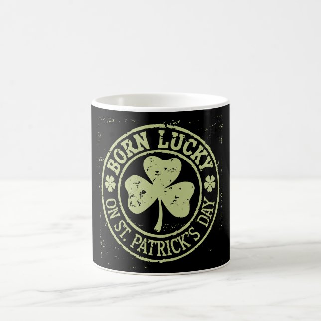 Född Lucky på St Patrick's Day irländska födelseda Kaffemugg (Center)