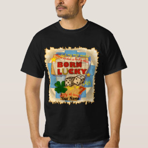 Född Lucky poker T Shirt