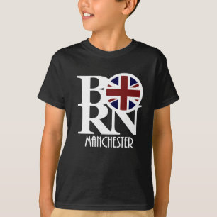 FÖDD Manchester England (vit text) T Shirt