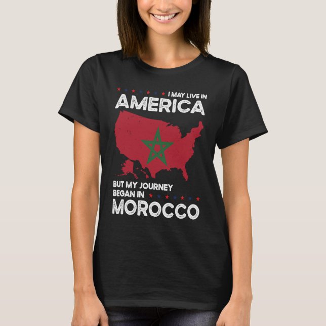 Född marockansk marockansk amerikansk medborgare t shirt (Framsida)