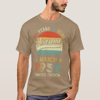 Född mars 1952 70:e födelsedagen 1952 70 år t shirt