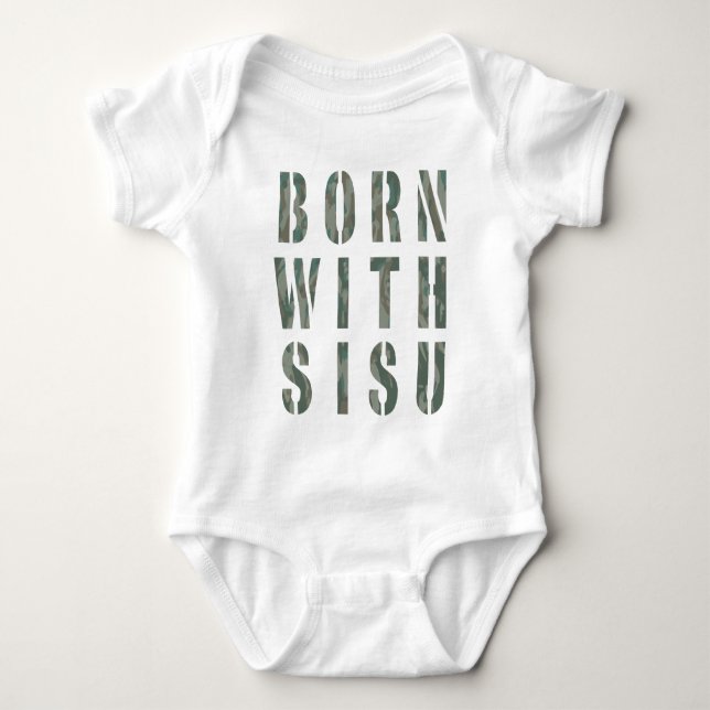 Född med Sisu Kamouflage 1 T-shirt (Framsida)