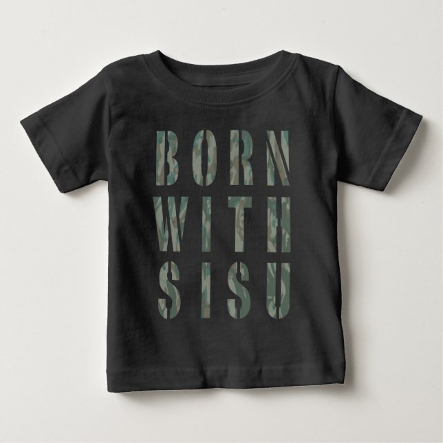 Född med Sisu Kamouflage 1 Tee (Framsida)