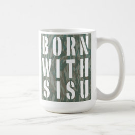 Född med Sisu Kamouflage 3 Kaffemugg