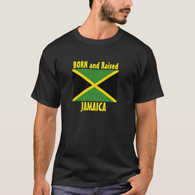 född och lyftt jamaica t skjorta t shirt (Framsida)