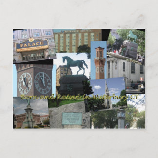 Född och upphöjd i Waterbury CT Vykort