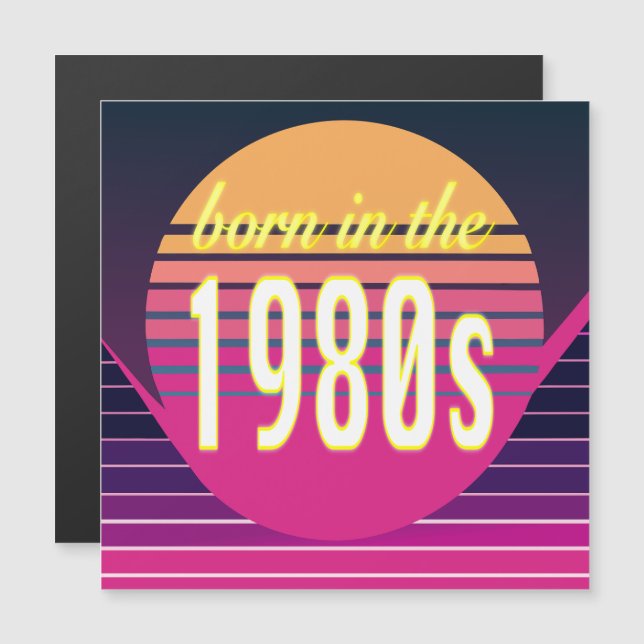 Född på 1980-talet, Millennials, Gen X, Födelseår Magnetisk Inbjudningskort (Fram/baksida)