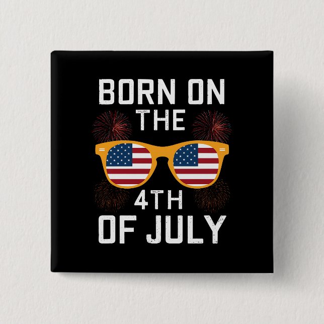 Född på 4 juli födelsedag solglasögon USA Knapp (Framsida)