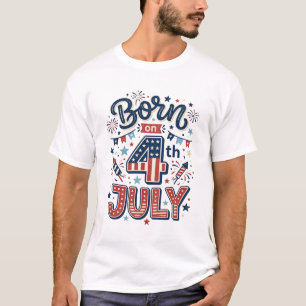 Född på 4 juli Patriotisk barnt-shirt design_1 T Shirt
