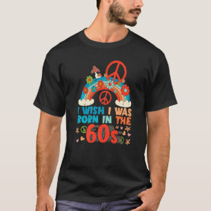 Född på 60-talets Vintage Retro 1960-talet Hippie  T Shirt