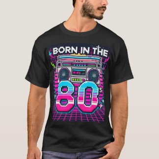 Född på 80-talet i Retro Graphic T-Shirt - Neon 80
