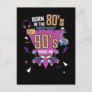 Född på 80-talet Musikparty Rullskridskoåkning Dis Vykort