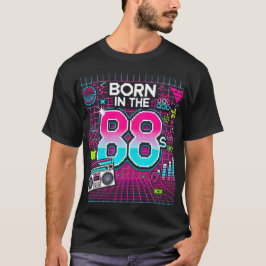Född på 88-talet i Retro Graphic T-Shirt - Neon 80