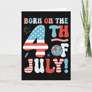 Född på den fjärde juli 4 juli födelsedag Pa Kort