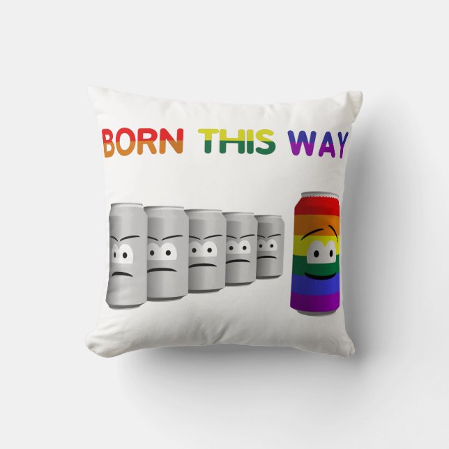 Född på detta sätt, HBT Rainbow Rand Kudde (Framsida)