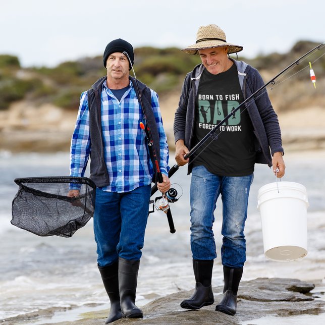 Född på Fiske Far-dagen, Fisherman Funny T Shirt (Born to Fish Father’s Day, Fisherman T-shirt)