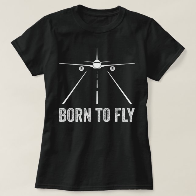 Född på flygplanet t shirt (Design framsida)
