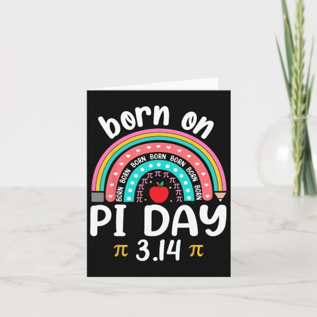 Född på Pi-dagen Födelsedag Glad Pi-dagen Matemati Kort (Framsida)