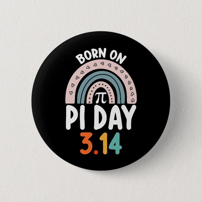 Född på Pi-dagen Födelsedag Matematik Roligt Knapp (Framsida)