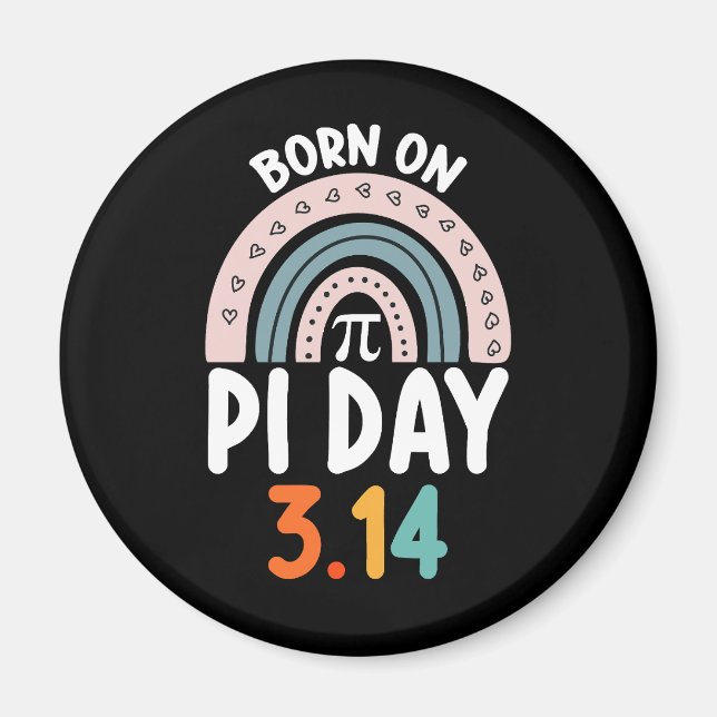 Född på Pi-dagen Födelsedag Matematik Roligt Magnet (Framsidan)