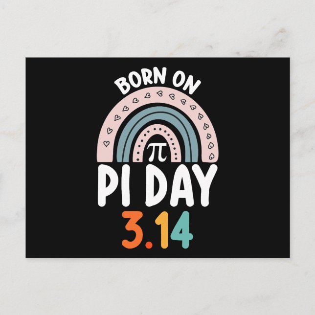 Född på Pi-dagen Födelsedag Math Roligt Vykort (Framsida)
