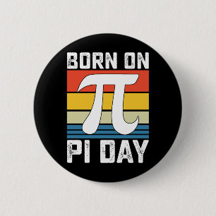 Född på Pi-dagen Födelsedag Matte Matematik Knapp