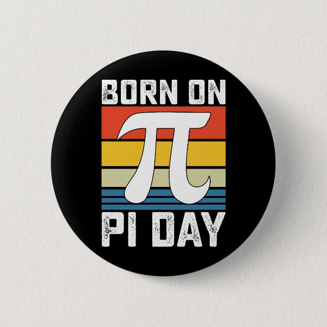Född på Pi-dagen Födelsedag Matte Matematik Knapp (Framsida)