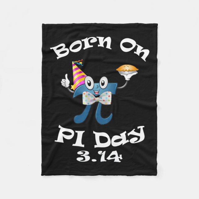 Född på Pi Day 3.14 mars 14:e födelsedagen Fleecefilt (Framsidan)