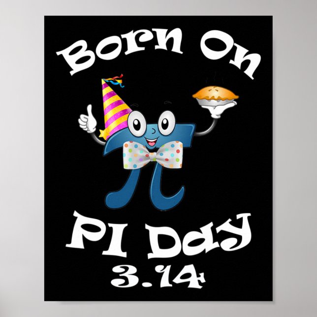 Född på Pi Day 3.14 mars 14:e födelsedagen Poster (Framsidan)