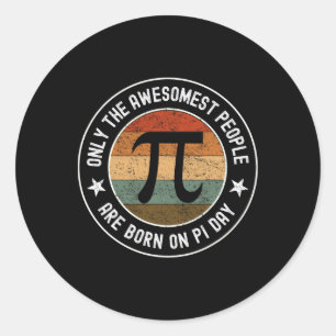 Född på Pi Day Birthday 14 Lönsam Vintage Pi Runt Klistermärke