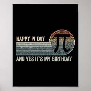 Född på Pi Day Birthday 14 mars Math 3.14 Poster