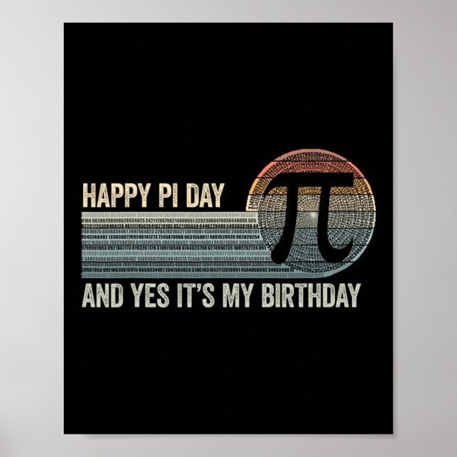 Född på Pi Day Birthday 14 mars Math 3.14 Poster (Framsidan)