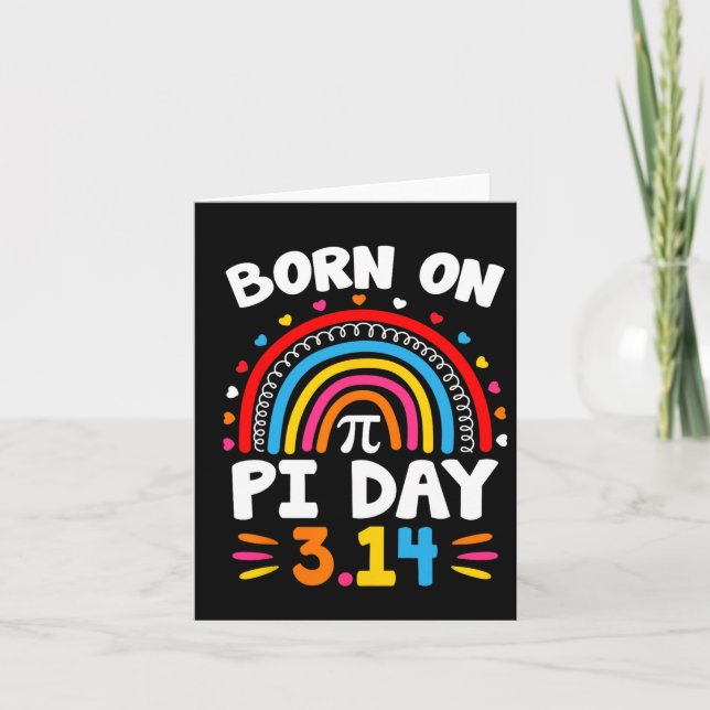 Född på Pi Day Birthday 2025 Lycklig Pi Day Math T Kort (Framsida)
