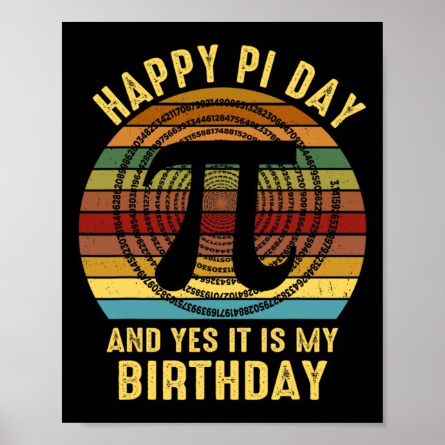 Född på Pi Day Birthday Dekoration Lycklig 14 mars Poster (Framsidan)