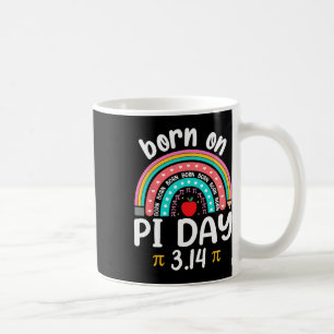 Född på Pi Day Birthday Lycklig Pi Day Math Teache Kaffemugg