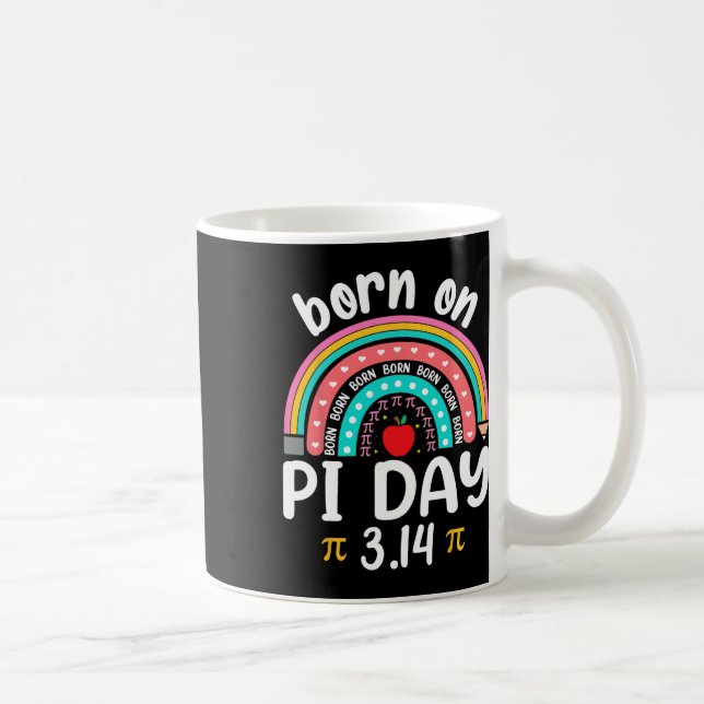 Född på Pi Day Birthday Lycklig Pi Day Math Teache Kaffemugg (Höger)