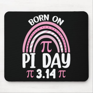Född på Pi Day Birthday Lycklig Pi Day Math Teache Musmatta