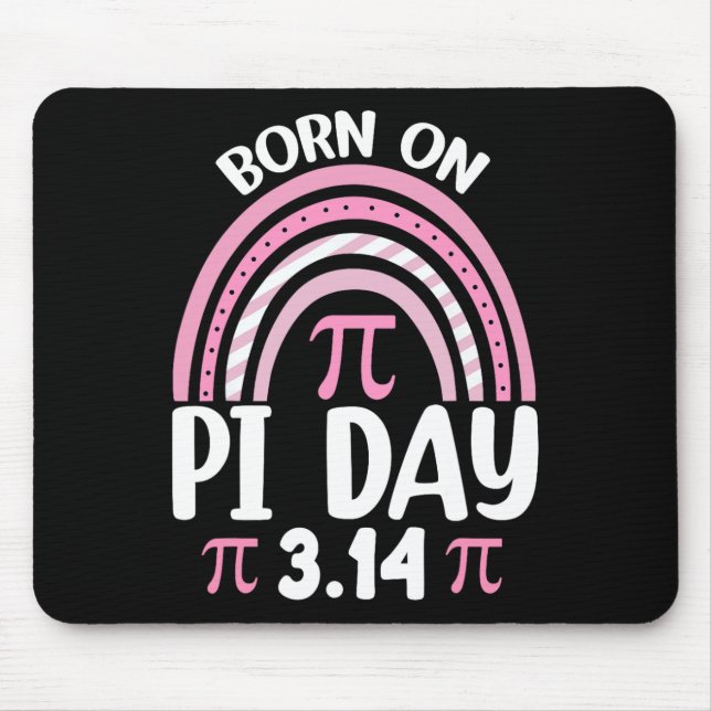 Född på Pi Day Birthday Lycklig Pi Day Math Teache Musmatta (Framsidan)