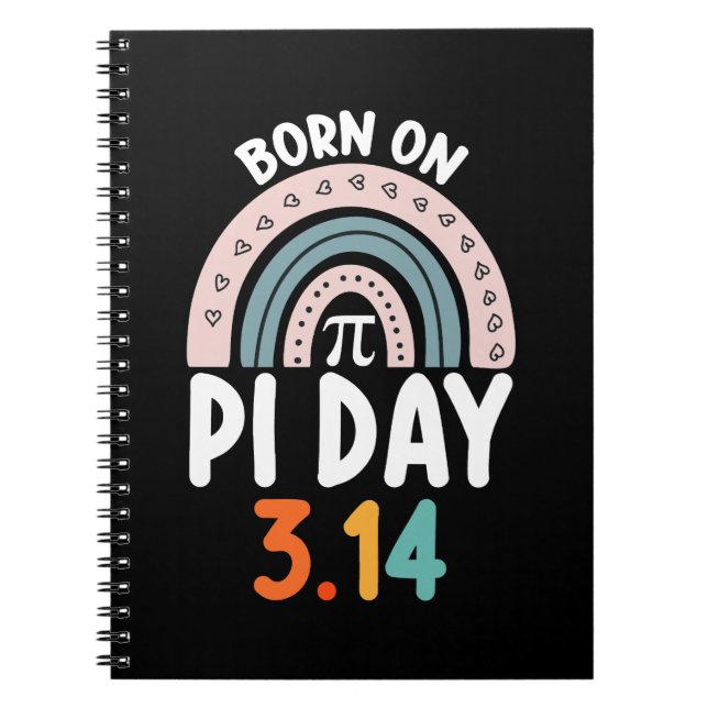 Född på Pi Day Birthday Math Funny Anteckningsbok (Framsidan)