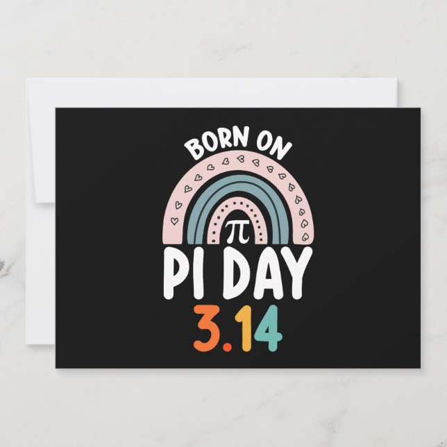 Född på Pi Day Birthday Math Funny Inbjudningar (Framsida)