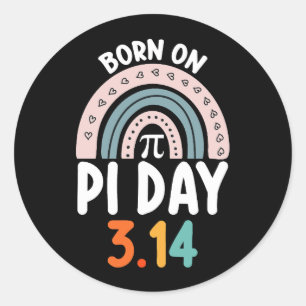 Född på Pi Day Birthday Math Funny Runt Klistermärke