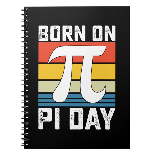 Född på Pi Day Birthday Math Mathematics Anteckningsbok (Framsidan)