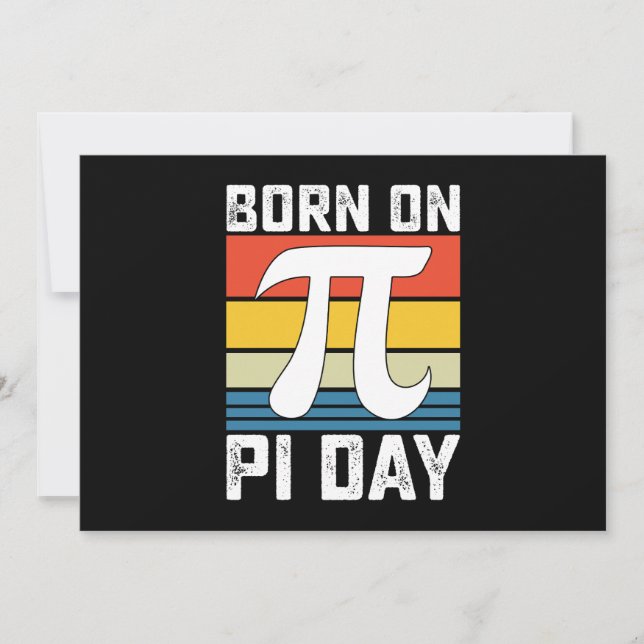 Född på Pi Day Birthday Math Mathematics Inbjudningar (Framsida)